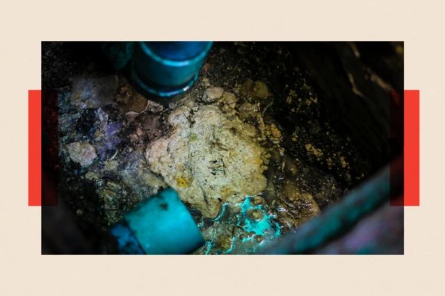 Маса застиглого сміття в каналізаційній трубі Лондона