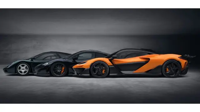 مک‌لارن W1 در کنار مک‌لارن P1 و مک‌لارن F1