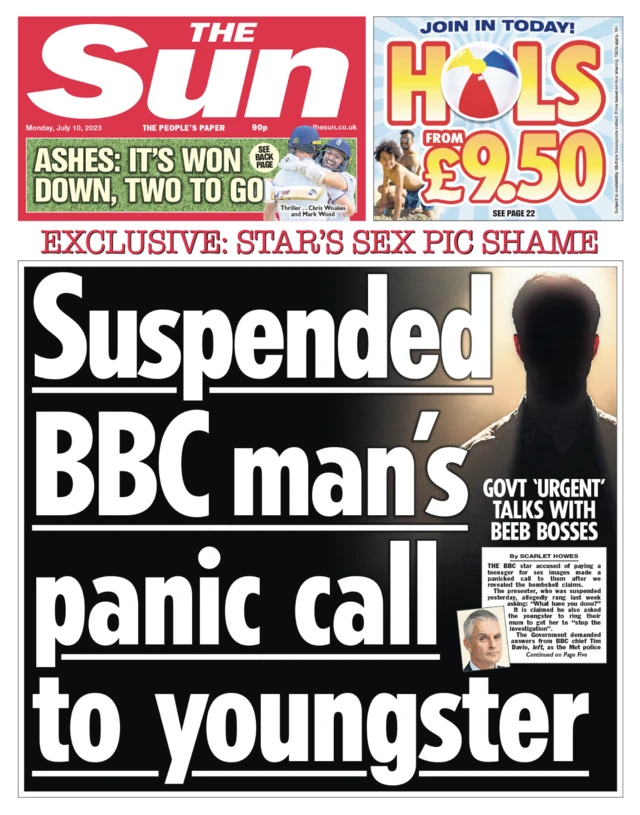 The Sun'ın Pazartesi günü yayınlanan sayısının manşeti: 