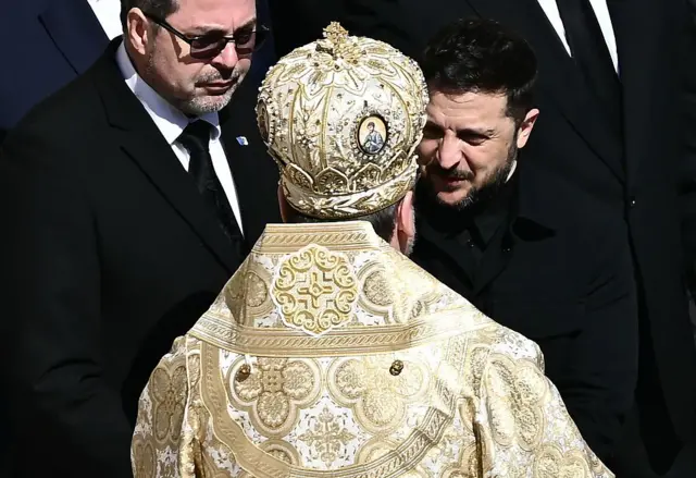 볼로디미르 젤렌스키 우크라이나 대통령도 프란치스코 교황의 장례식에 참석했다