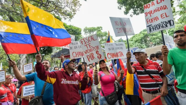 Protesta contra la fiscal general Luisa Ortega