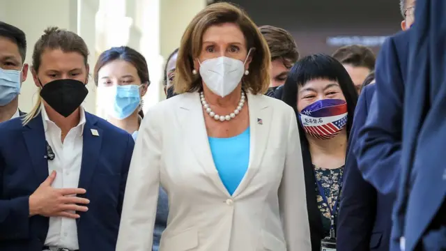 Speaker of the U.S. House Of Representatives Nancy Pelosi (D-CA), leaves the Legislative Yuan, Taiwan's house of parliament, on August 03, 2022 in Taipei, Taiwan