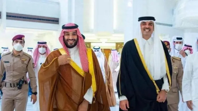 الأمير محمد بن سلمان والشيخ تميم بن حمد