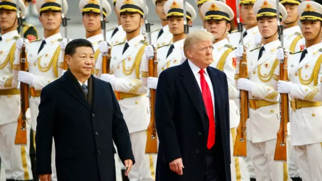 Xi Jinping y Donald Trump en China en 2019.