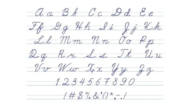 Una plana de caligrafía