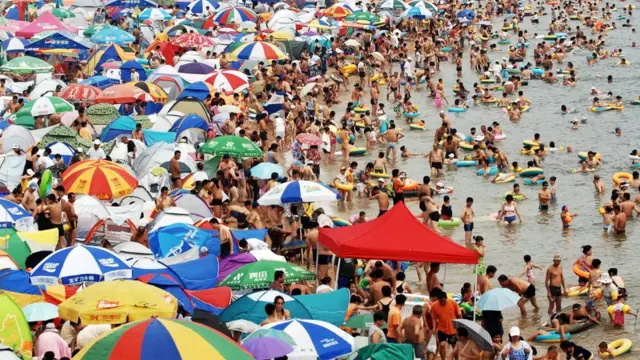 Playa de Fujiazhuang, en Dalián, China.