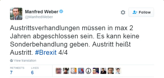 Tuit de Manfred Weber