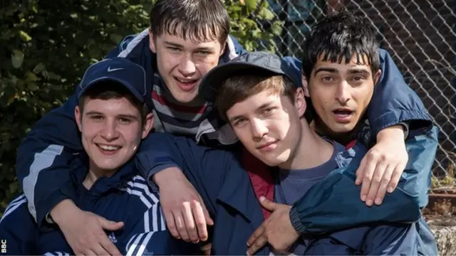 Ladhood cast members (l-r) Shaun Thomas, Samuel Bottomley, Oscar Kennedy and Aqib Khan
