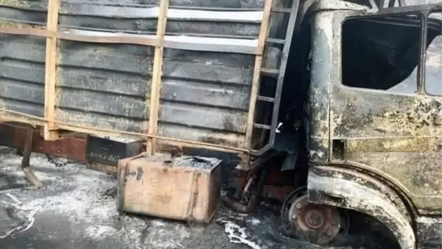 Truck from di accident
