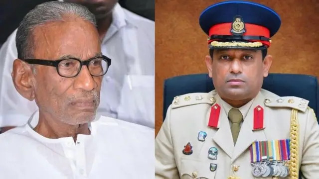 तमिल नेता और लेखक पाझा नेदुमारन और श्रीलंका की सेना के प्रवक्ता ब्रिगेडियर रवि हेराथ