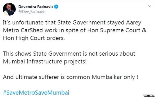 देवेंद्र फडणवीस, ट्वीट