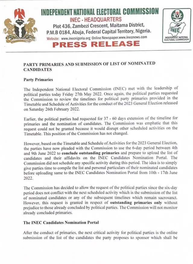 APC presidential primaries: Why INEC allow APC postpone