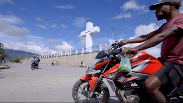 Pemandangan kota Wamena di Provinsi Papua Pegunungan, salah satu tempat yang melaksanakan pemilu sistem pencoblosan.