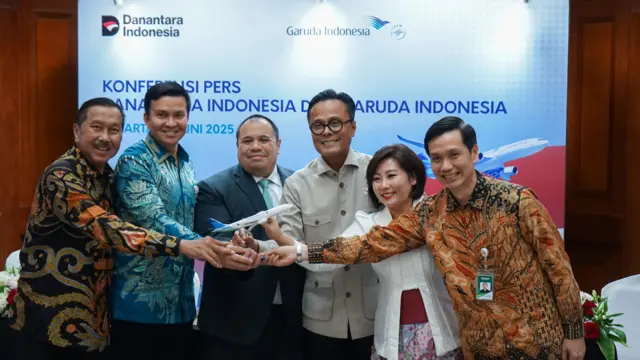 Konferensi Pers Danantara Indonesia dan Garuda Indonesia pada 24 Juni 2025