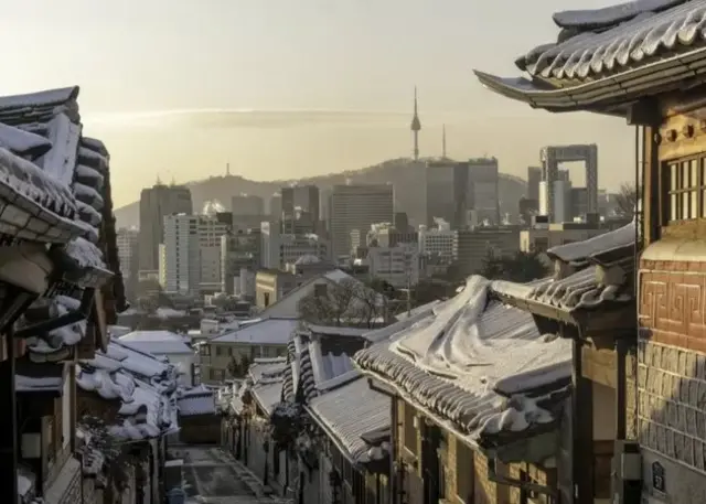 Vue d'une ville sud coréenne.