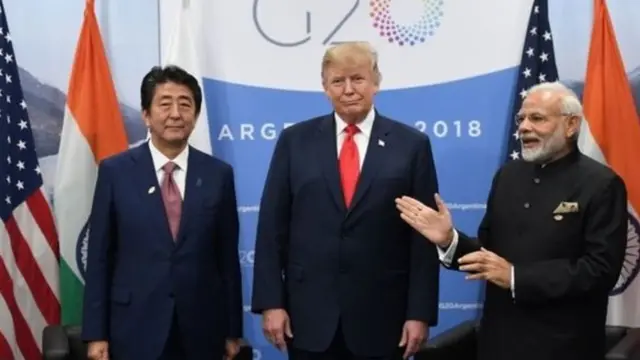 ટ્રમ્પ-મોદી-શિંજો એેબે