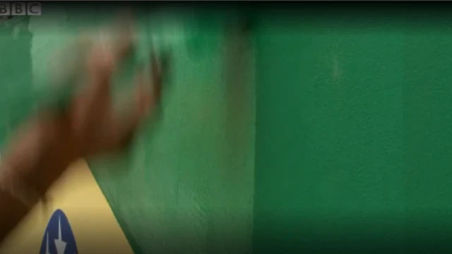 ব্রাজিলের পতাকায় বাড়ির দেয়াল রঙ করছেন এক ভক্ত।