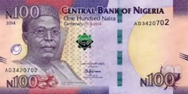 Nigeria moni; 100 Naira note.