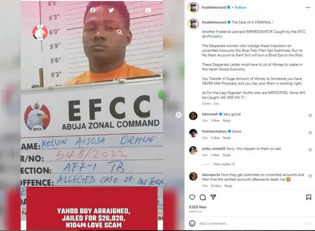 Aworan afihan ọdaran to n fi orukọ olorukọ lu awọn obinrin ni jibiti