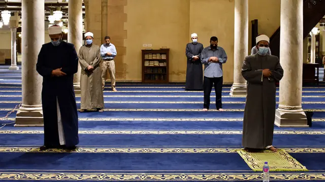 Taraweeh prayers at a mosque in Cairo