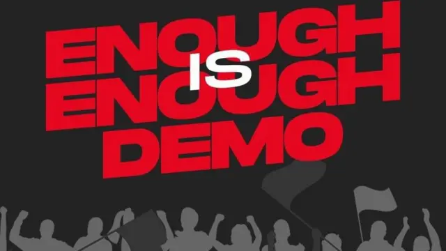 Poster about di demonstration against di voters register