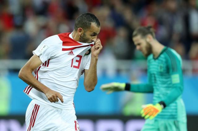 Boutaib marcó el primer gol de Marruecos en Rusia 2018.