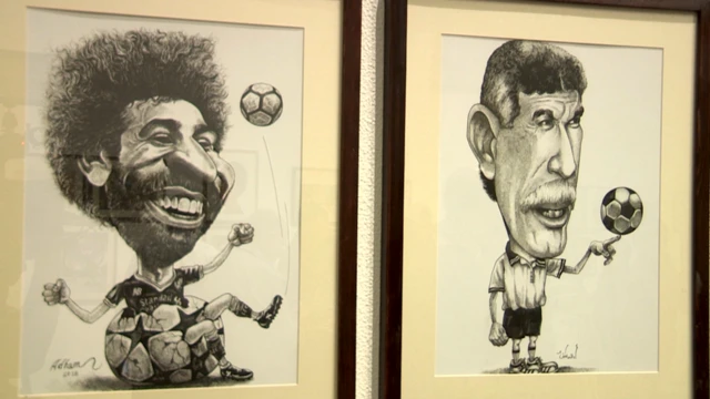 رسمة لمحمد صلاح وحسن شحاتة