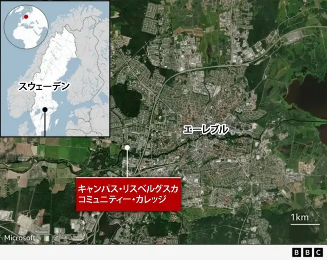 スウェーデン・エーレブルの地図