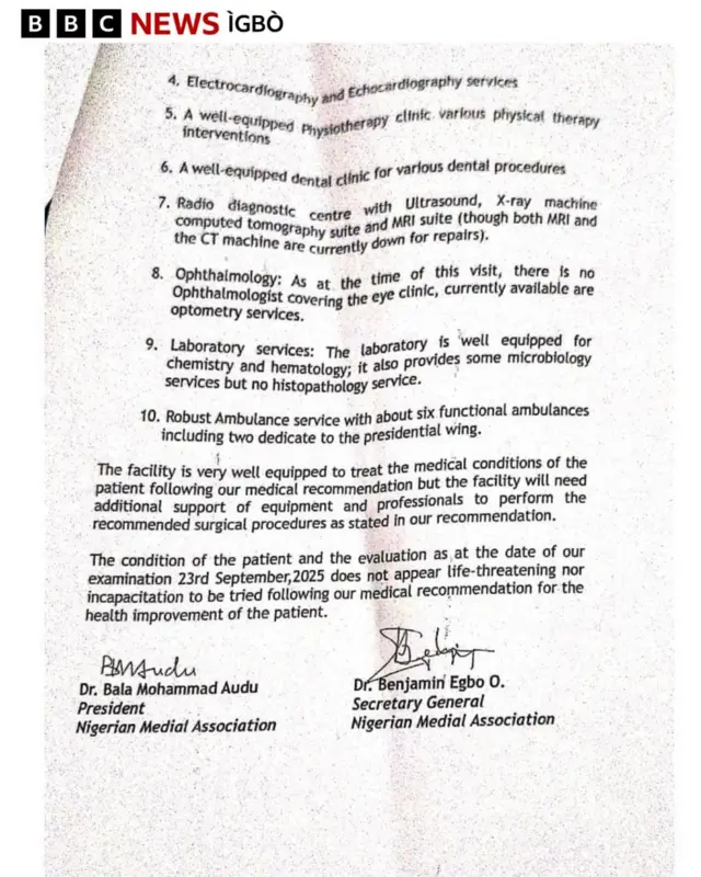 Mpụtara nyocha ụlọọrụ NMA mere banyere ahụike Nnamdi Kanu