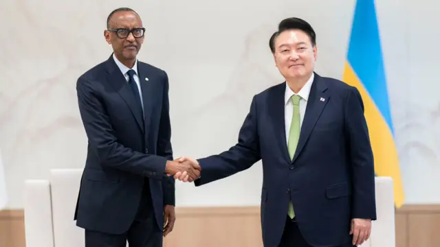 Perezida Yoon Suk Yeol kandi yakiriye mugenzi we w'u Rwanda Paul Kagame kuri uyu wa mbere