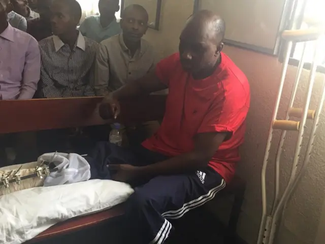 Habib Mudasiru wahoze mu ngabo z'u Rwanda, mu rukiko kuri uyu wa gatatu