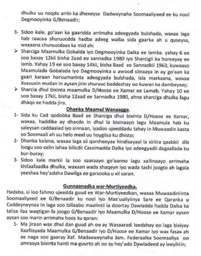 Bogga 2aad ee warqadda ka soo baxday Gobolka Banaadir