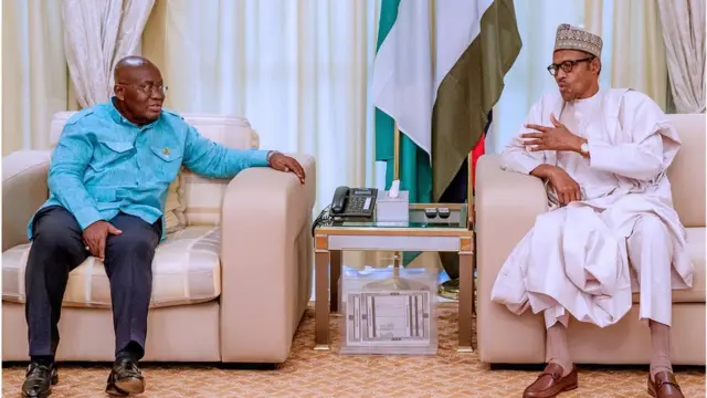 Nigeria President Muhammadu Buhari dey host Ghana President Nana Akufo-Addo for Aso Rock