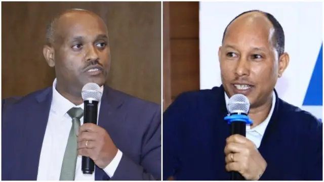አቶ ተስፋዬ ንዋይ (ግራ) እና አቶ ተክሊት ይመስል (ቀኝ)