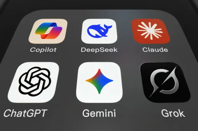 Una foto de varias aplicaciones de IA