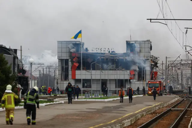 Вокзал Фастова після обстрілу