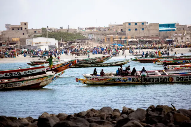 Vue de la plage de Ngor, Dakar. 