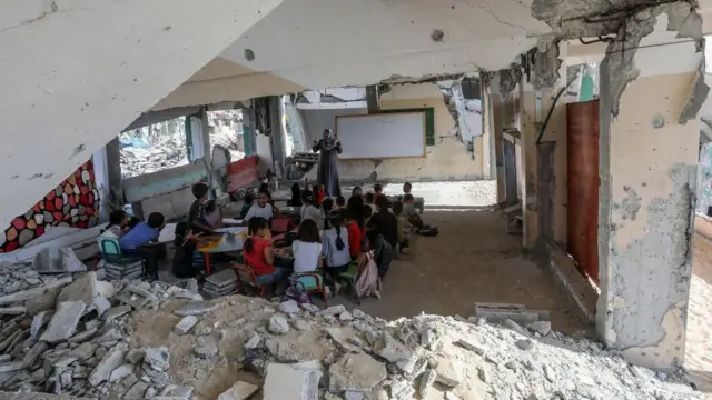 Escuela destruida en Gaza. 