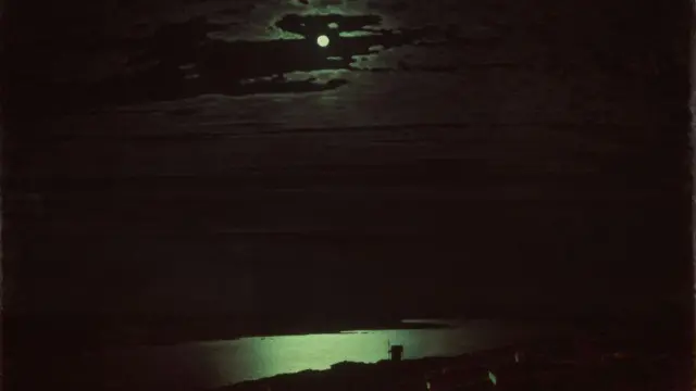 Una imagen de la obra de Arkhip Kuindzhi, de 1882, muestra una noche de luna en el Dniéper. 