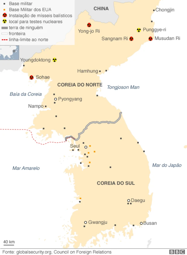 Mapa das Coreias