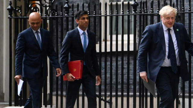Javid, Sunak, Johnson in Downing st