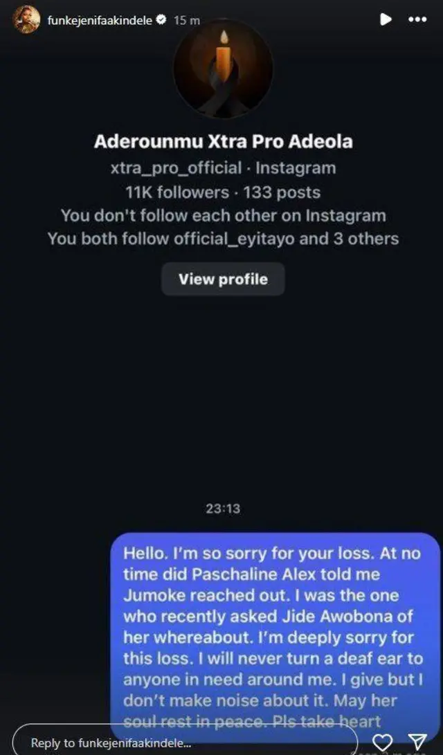 Ọrọ ti Funke Akindele kọ si aburo Jumoke