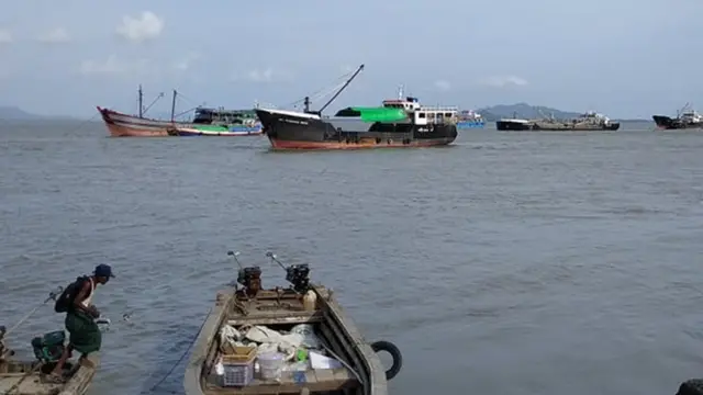 စစ်တွေ ဆိပ်ကမ်းကို ဇွန်လ ၂၄ ရက်နေ့က မြင်တွေ့ရတဲ့ မြင်ကွင်း