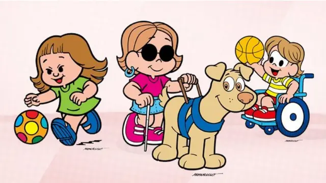 Tati, Dorinha e Luca, personagens da Turma da Mônica