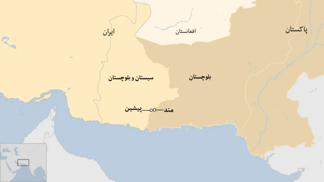 نقشه محل بازارچه مرزی ایران و پاکستان