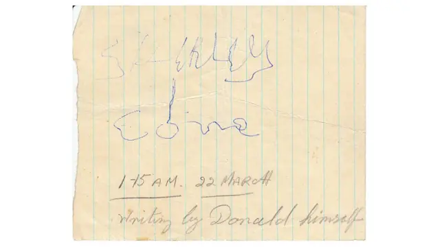 El supuesto primer mensaje del fantasma dice: "Shirley yo vengo".