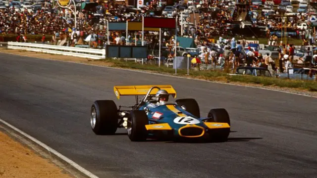 GP d'Afrique du Sud, Kyalami 7 mars 1970. Jack Brabham, Brabham-Cosworth BT33, vainqueur de la course