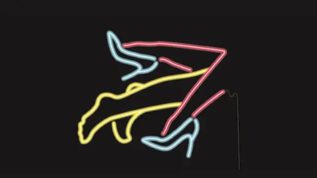 Drawing of man and woman leg.