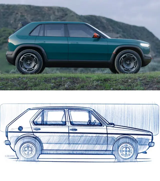  برخی رسانه‌ها شباهت ریویان R3 را به نسل اول گلف (عکس پایین) برجسته کرده‌اند