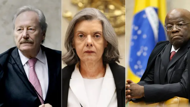 Ministros Ricardo Lewandowski e Cármen Lúcia e ex-ministro Joaquim Barbosa